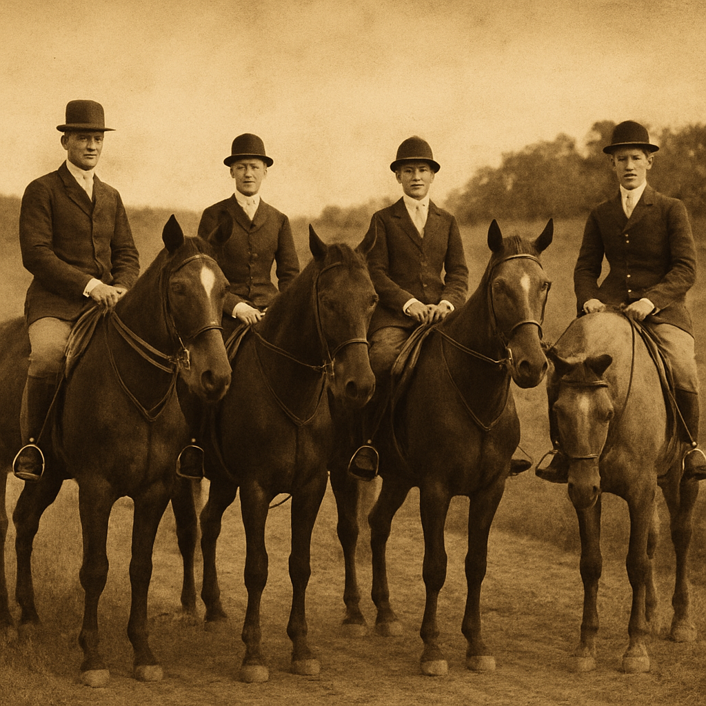 Photographie historique de cavaliers canadiens