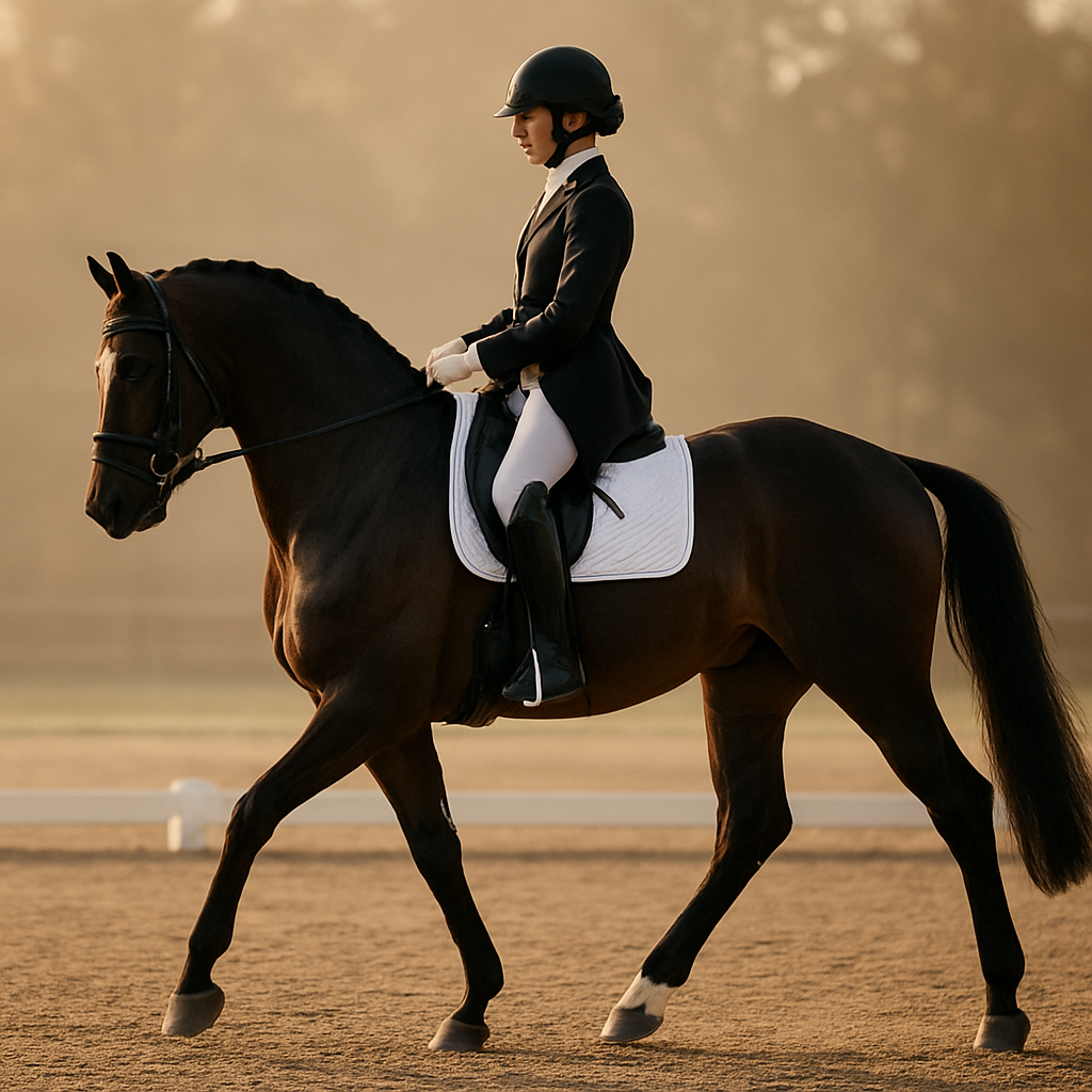 Cavalier en reprise de dressage